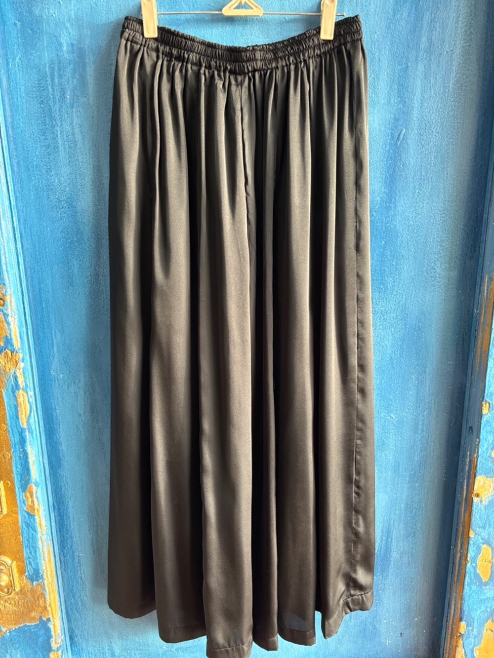 Black Women's Satin Maxi Skirt